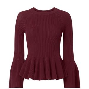 Jonathan Simkhai Ribbed Peplum Top